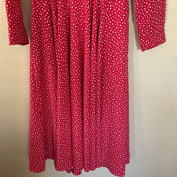 Liz Claiborne vintage red and and white square midi dress Size 8P - Picture 5 of 12